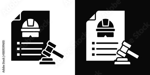 Legal Advice Icon White And Black Background Style
