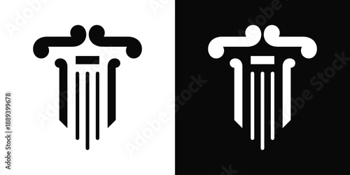 Contract Law Icon White And Black Background Style