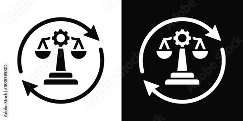 Personal Injury Icon White And Black Background Style