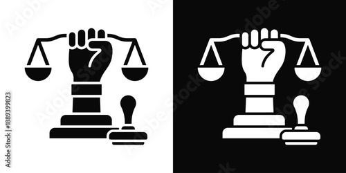 Real Estate Law Icon White And Black Background Style