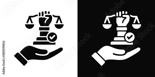 Court Icon White And Black Background Style