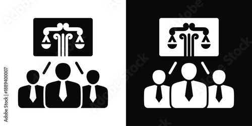 Ethics Icon White And Black Background Style