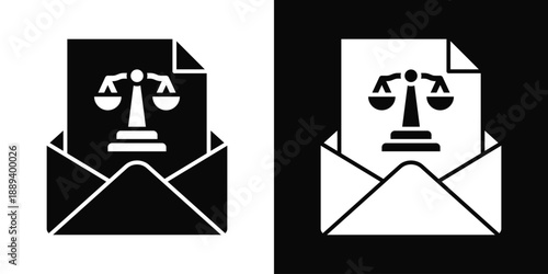 Legal Agreement Icon White And Black Background Style