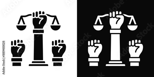 Strategy Icon White And Black Background Style