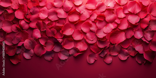 A close up of red petals with a red background