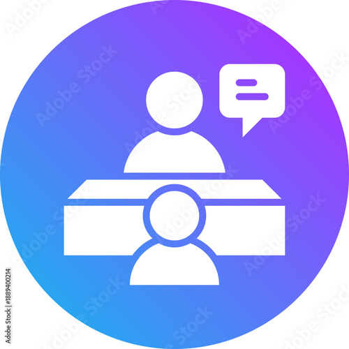 User interview icon for management productivity, business, website, application, printing, document, poster design, etc
