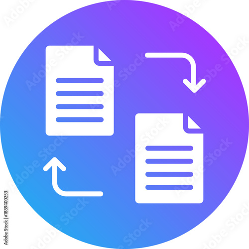 Data exchange icon for management productivity, business, website, application, printing, document, poster design, etc