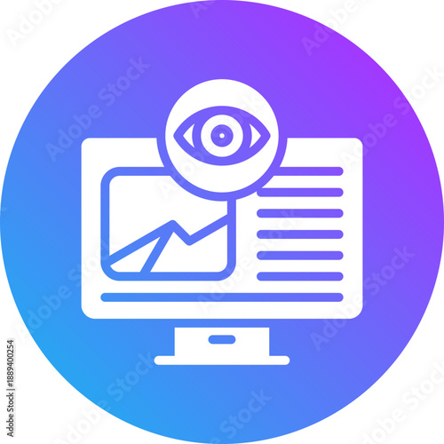 Content monitoring  icon for management productivity, business, website, application, printing, document, poster design, etc