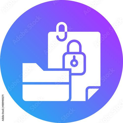 Data security icon for management productivity, business, website, application, printing, document, poster design, etc