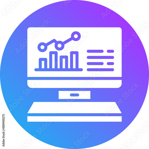 Data analytics icon for management productivity, business, website, application, printing, document, poster design, etc