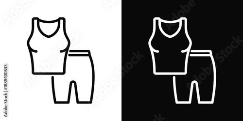 Gym Clothes Icon White And Black Background Style