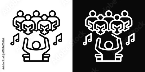 Chorus Icon White And Black Background Style