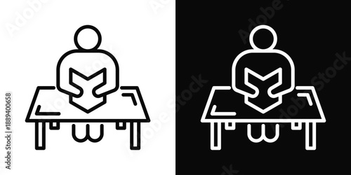 Reading Icon White And Black Background Style