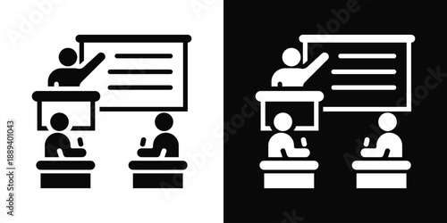 Confidentiality Icon White And Black Background Style