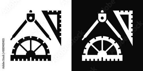 Expert Icon White And Black Background Style