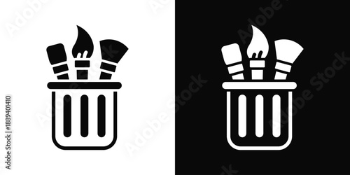 Testament Icon White And Black Background Style