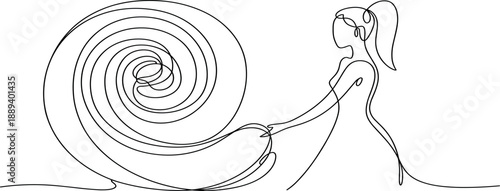 hand-drawn sketch of a girl