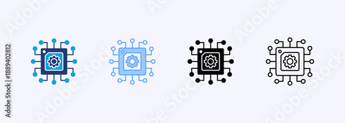 Chip Icon Set Multiple Style Collection