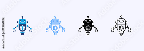 Robot Icon Set Multiple Style Collection