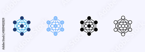 Neural Network Icon Set Multiple Style Collection