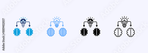 Transfer Learning Icon Set Multiple Style Collection
