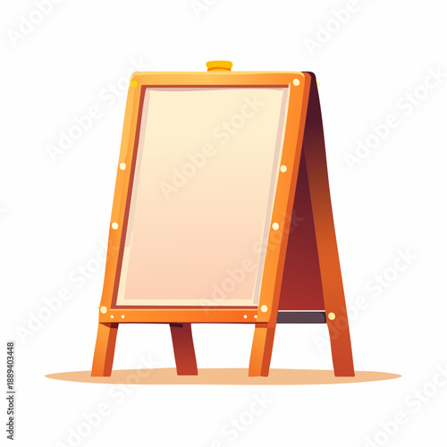 Sidewalk chalkboard signboard vector illustration on ground