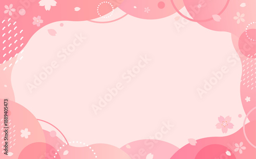 桜のポップなフレーム_1_横