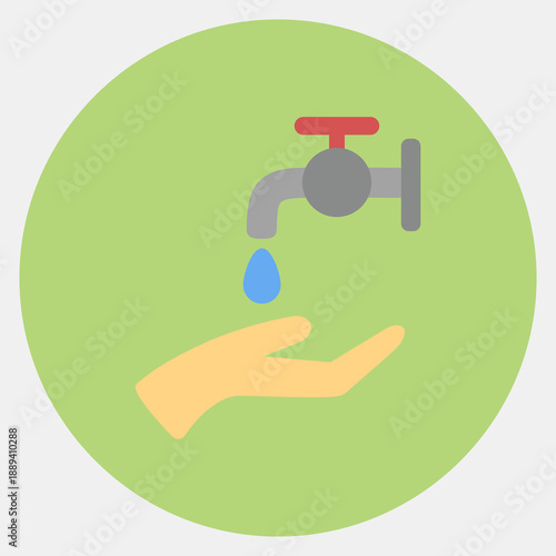 Icon ablution. Ramadan kareem elements. Icon in color mate style.