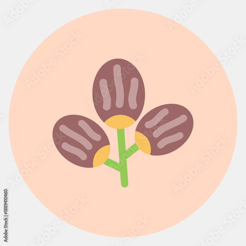 Icon date fruit. Ramadan kareem elements. Icon in color mate style.