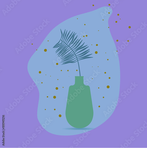 Palmera con jarrón