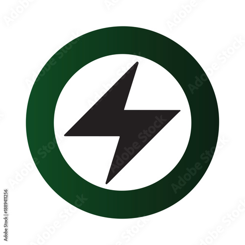 green energy vector silhouette outline logo design concept illustration