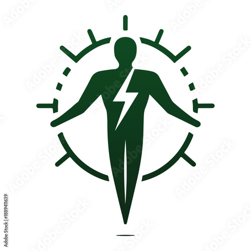 green energy vector silhouette outline logo design concept illustration