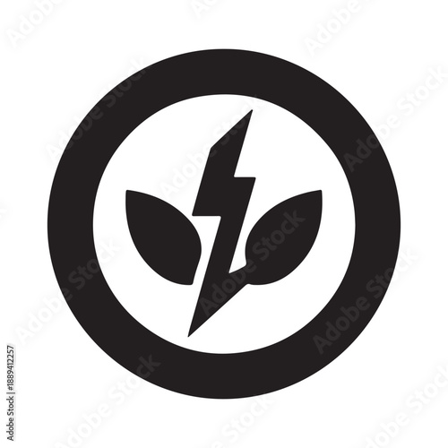 green energy vector silhouette outline logo design concept illustration