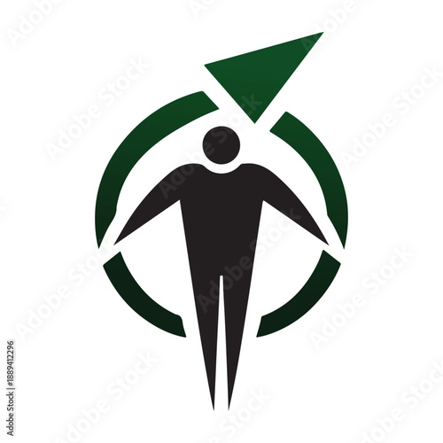 green energy vector silhouette outline logo design concept illustration