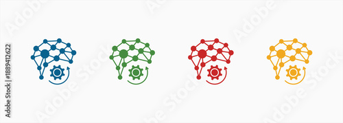 Deep Learning Icon Set Color Multiple Style Collection