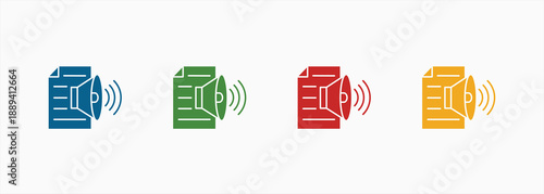 Speech Synthesis Icon Set Color Multiple Style Collection
