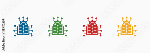 Reinforcement Learning Icon Set Color Multiple Style Collection