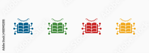 Unsupervised Learning Icon Set Color Multiple Style Collection