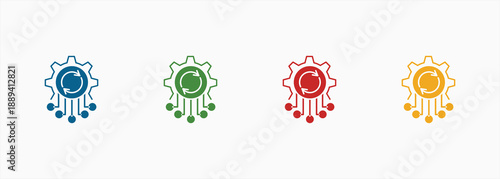 Autonomous System Icon Set Color Multiple Style Collection