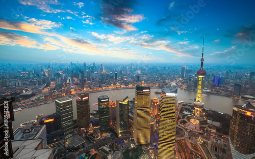 Photography shanghai in sunset