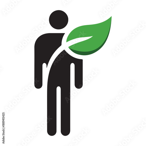 green energy vector silhouette outline logo design concept illustration