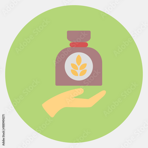 Icon zakat donation. Ramadan kareem elements. Icon in color mate style.