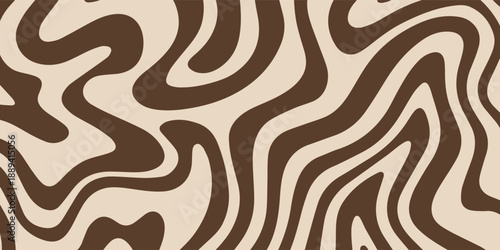 Abstract Swirling Pattern of Brown and Beige Waves.