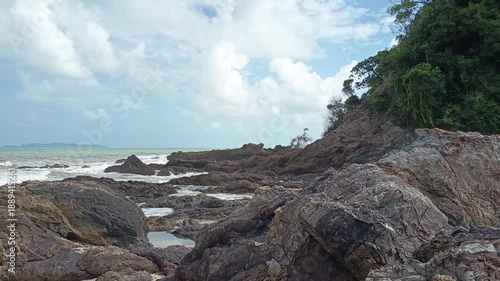 ocean landscape with blue sky