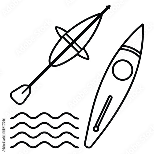 kayak-race-icon-set-isolated-on-pure-white-backgro.eps