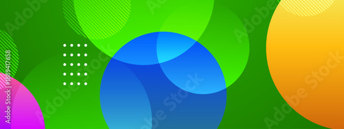 Eco friendly concept design with fresh green tones and geometric circular patterns