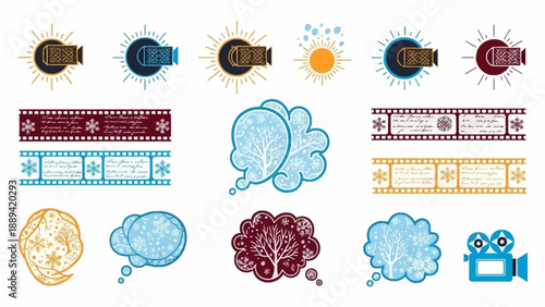 Collection of creative, artistic, and whimsical icons celebrating creativity and imagination