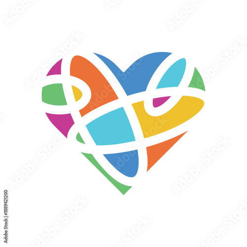 Colorful Abstract Heart Identity Logo Free Download Colorful Abstract Heart Identity Logo - GFXLoad