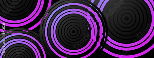 Vivid magenta concentric circles layered on a dark background creating a rhythmic and energetic pattern
