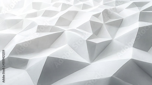Wallpaper Mural white faceted geometric surface of triangular panels with soft shadows and sculpted depth, minimalist calm and futuristic mood Torontodigital.ca